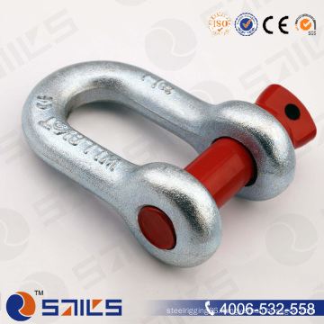 G210 Red Colour Galvanized Us Type Screw Pin D Shackle